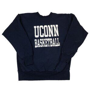 Vintage UConn Basketball University Connecticut Blue Crewneck Distressed XL USA